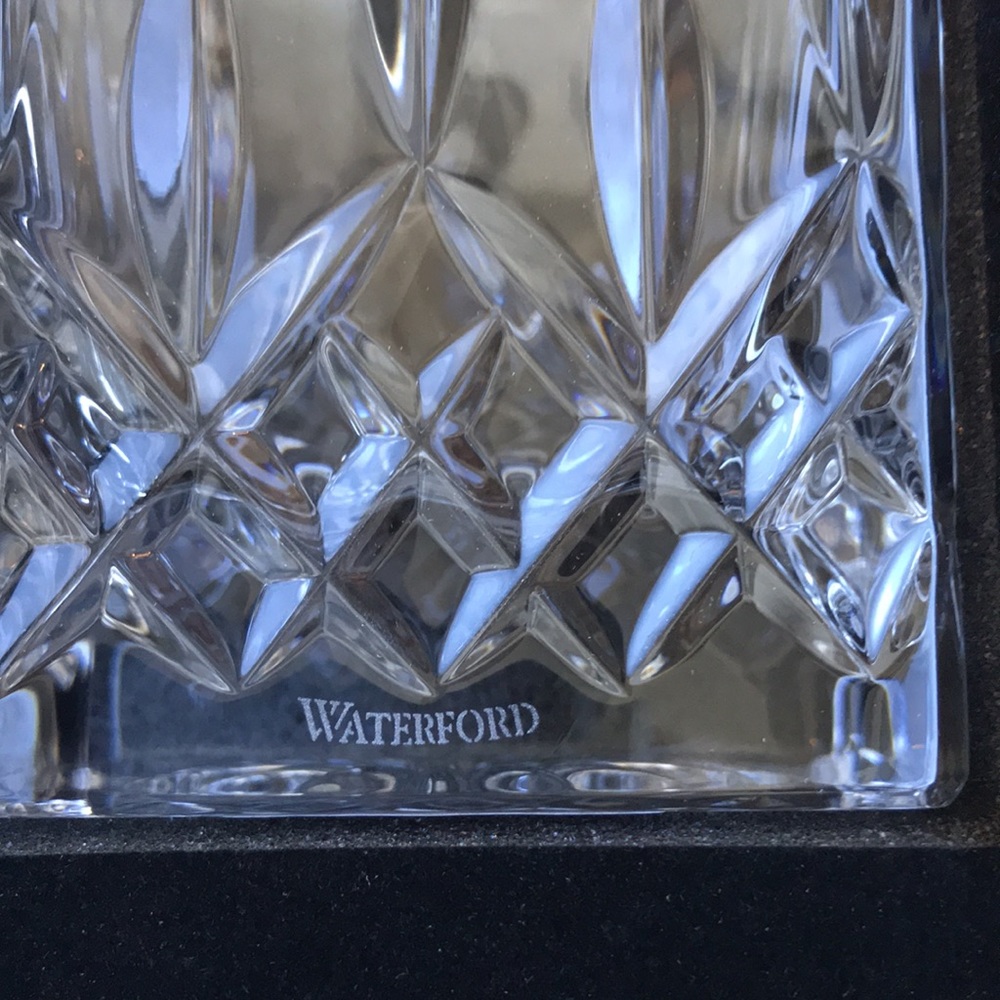 New in Box Waterford Crystal Lismore Connoisseur Square Decanter & Tumbler, Pair - Picture 9 of 12